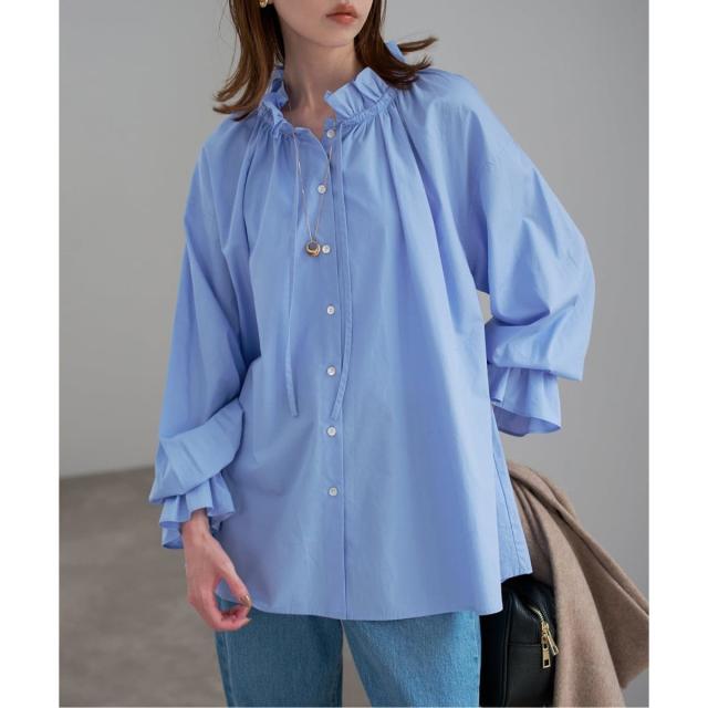 スローブ イエナ（SLOBE IENA）/《一部WEB・店舗限定カラーあり》タイプライターフリルカラーブラウス