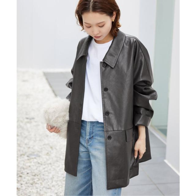 スローブ イエナ（SLOBE IENA）/《WEB限定/追加》フェイクレザーブルゾン