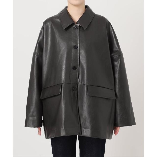 【スローブイエナ】フェイクレザーブルゾン WEB限定/追加》フェイクレザーブルゾン（レザージャケット）｜SLOBE