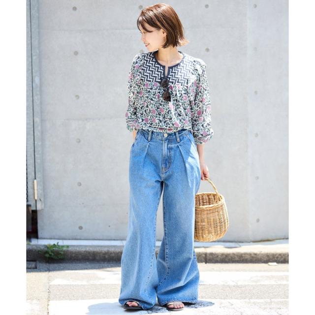 ラテです！】SLOBE IENA インドパネルブラウス インドパネル