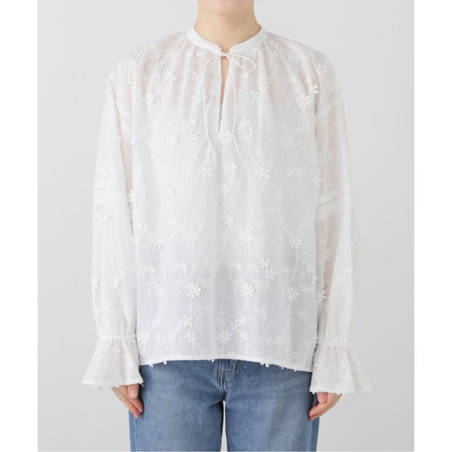 スローブ イエナ（SLOBE IENA）/フラワーエンブロイダリースキッパーブラウス