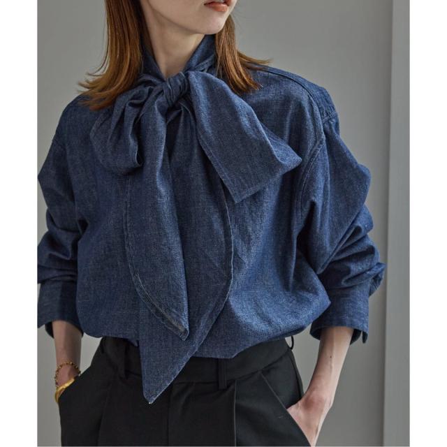 スローブ イエナ（SLOBE IENA）/フェザーデニムビッグボウタイシャツの