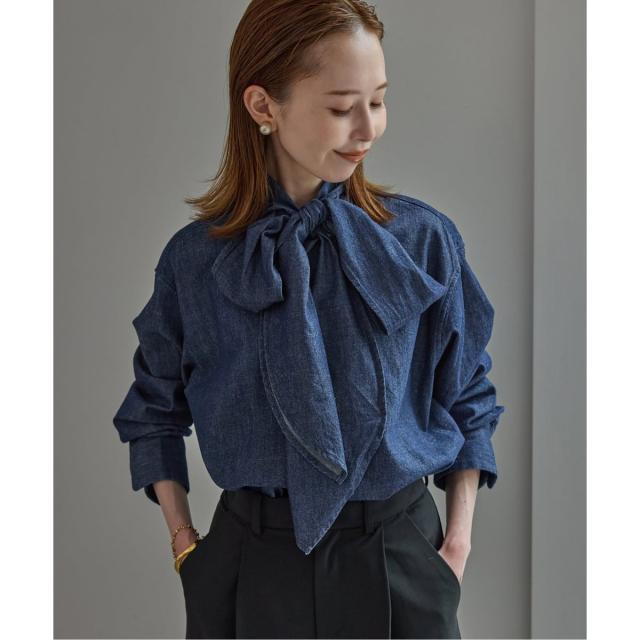 スローブ イエナ（SLOBE IENA）/フェザーデニムビッグボウタイシャツの