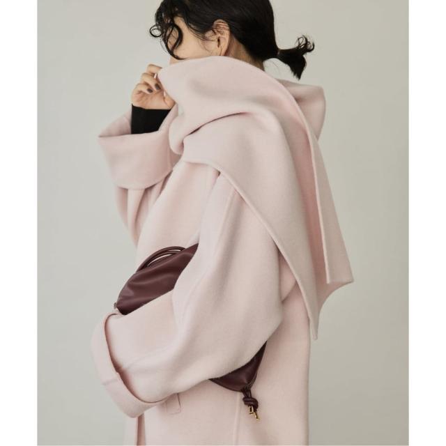 スローブ イエナ（SLOBE IENA）/《ストール付き》SUPER140 ダブルフェイスノーカラーコート・ストール