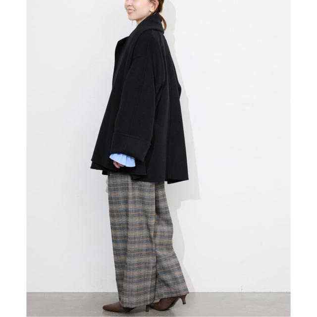 スローブ イエナ（SLOBE IENA）/《ストール付き》SUPER140 ダブルフェイスノーカラーコート・ストール