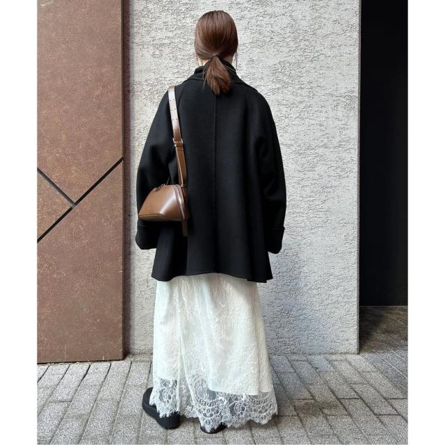 スローブ イエナ（SLOBE IENA）/《ストール付き》SUPER140 ダブルフェイスノーカラーコート・ストール