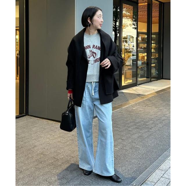 スローブ イエナ（SLOBE IENA）/《ストール付き》SUPER140 ダブルフェイスノーカラーコート・ストール