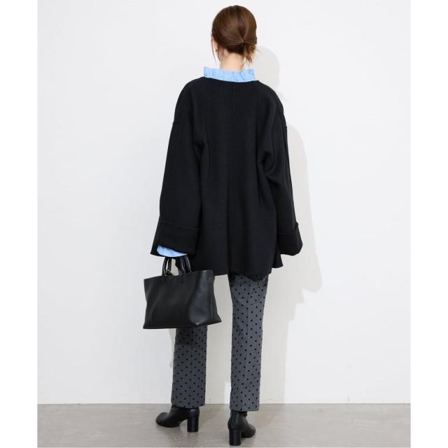 スローブ イエナ（SLOBE IENA）/《ストール付き》SUPER140 ダブルフェイスノーカラーコート・ストール