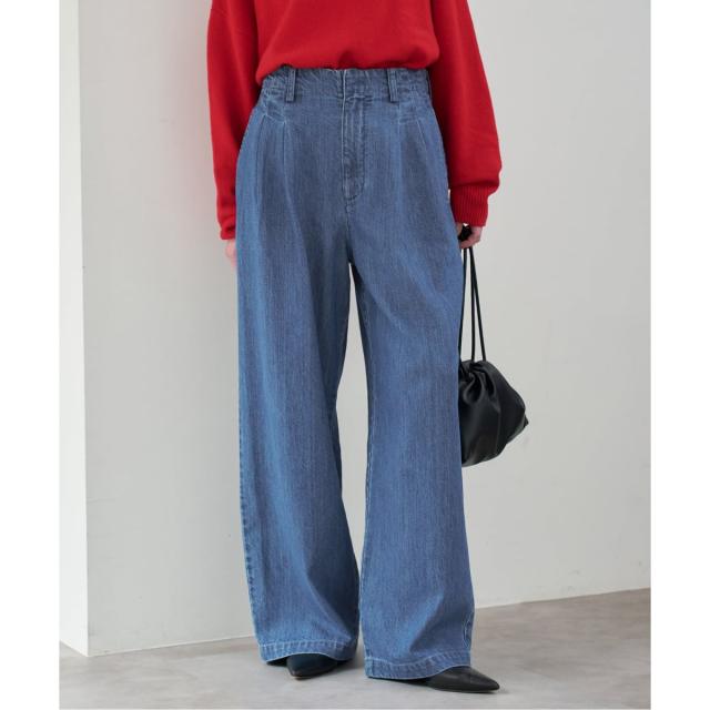 スローブ イエナ（SLOBE IENA）/《4サイズ展開》LEDENIM BLUR TUCK TROUSERデニム