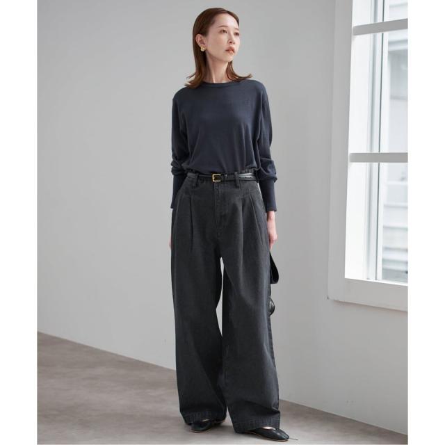 スローブ イエナ（SLOBE IENA）/《4サイズ展開》LEDENIM BLUR TUCK TROUSERデニム