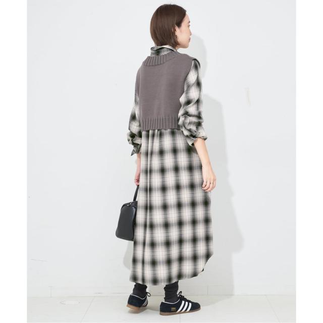 スローブ イエナ（SLOBE IENA）/《2枚セット》チャックシャツワンピース・ニットベストセット
