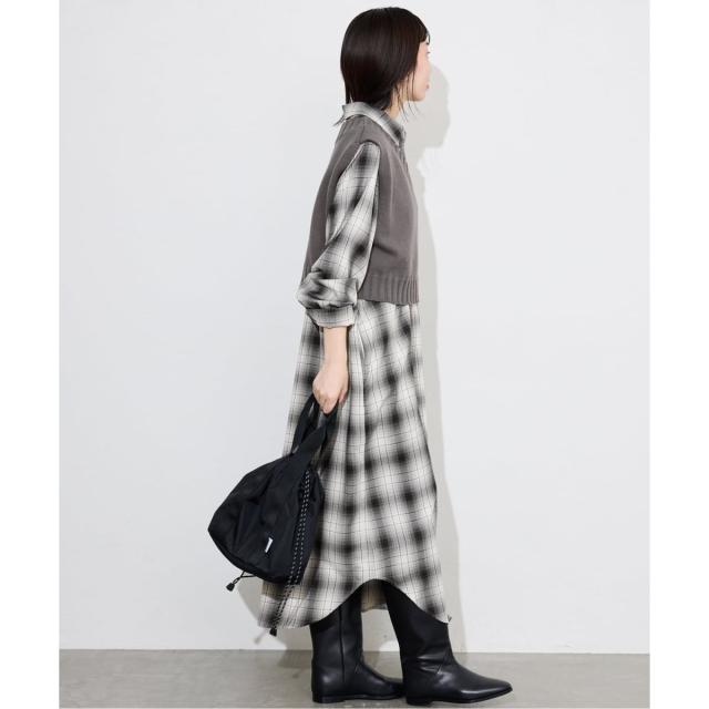 スローブ イエナ（SLOBE IENA）/《2枚セット》チャックシャツワンピース・ニットベストセット