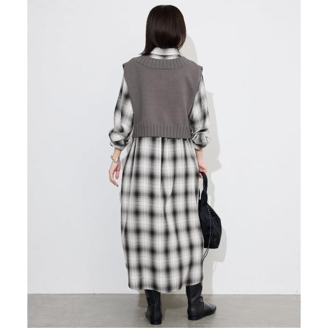スローブ イエナ（SLOBE IENA）/《2枚セット》チャックシャツワンピース・ニットベストセット