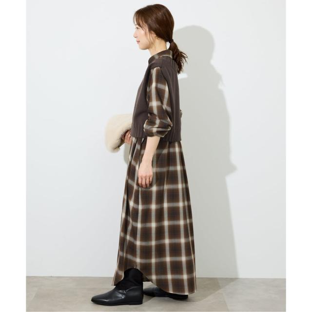 スローブ イエナ（SLOBE IENA）/《2枚セット》チャックシャツワンピース・ニットベストセット