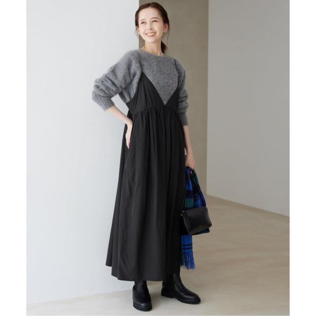 スローブ イエナ（SLOBE IENA）/《WEB限定/追加3》タフタギャザーキャミワンピース