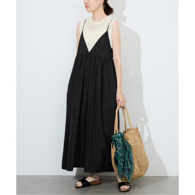 スローブ イエナ（SLOBE IENA）/《WEB限定/追加3》タフタギャザーキャミワンピース