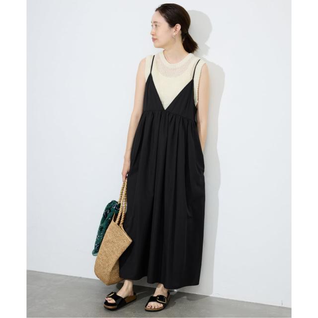 スローブ イエナ（SLOBE IENA）/《WEB限定/追加3》タフタギャザーキャミワンピース