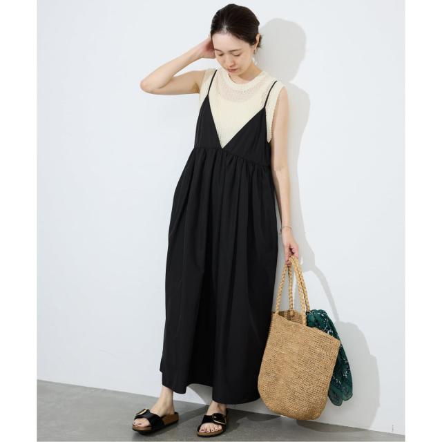 スローブ イエナ（SLOBE IENA）/《WEB限定/追加3》タフタギャザーキャミワンピース