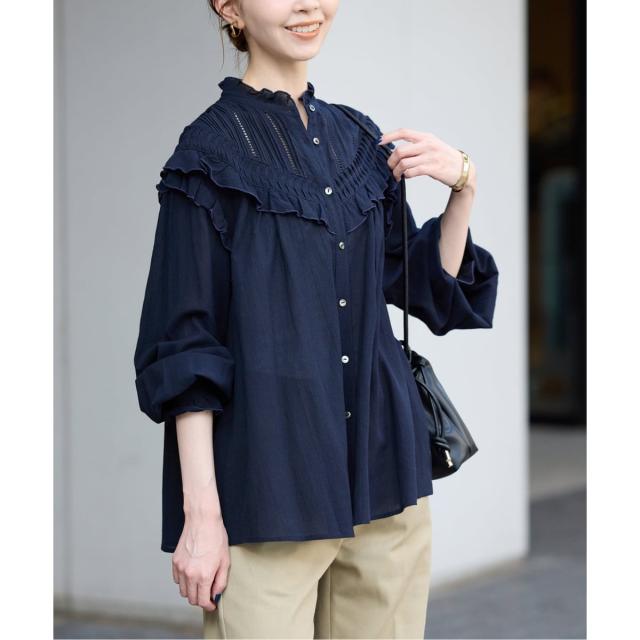スローブ イエナ（SLOBE IENA）/《WEB限定/追加3》フリルピンタックブラウス