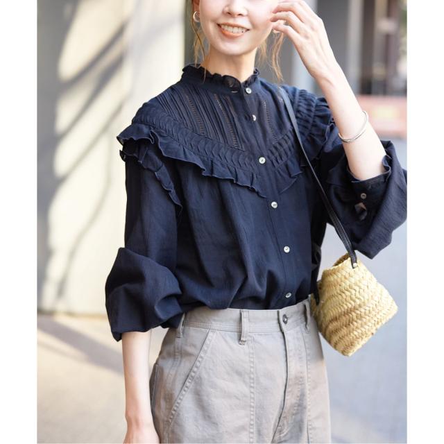 スローブ イエナ（SLOBE IENA）/《WEB限定/追加3》フリルピンタックブラウス