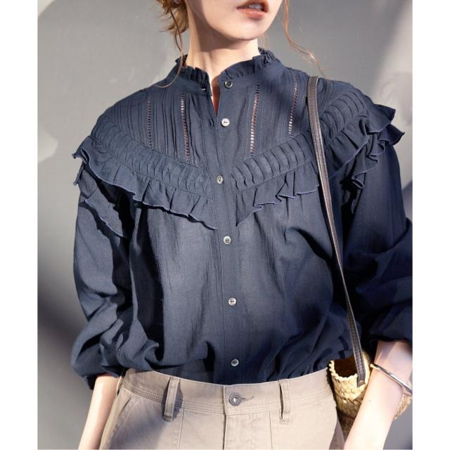 スローブ イエナ（SLOBE IENA）/《WEB限定/追加3》フリルピンタックブラウス