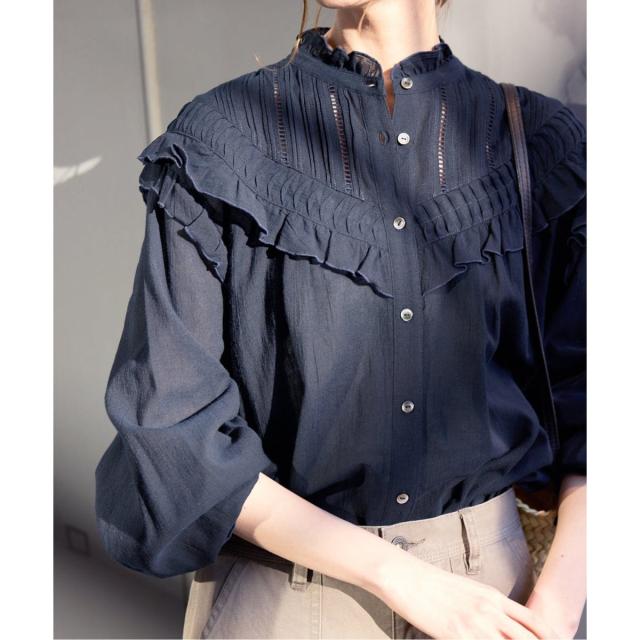 スローブ イエナ（SLOBE IENA）/《WEB限定/追加3》フリルピンタックブラウス