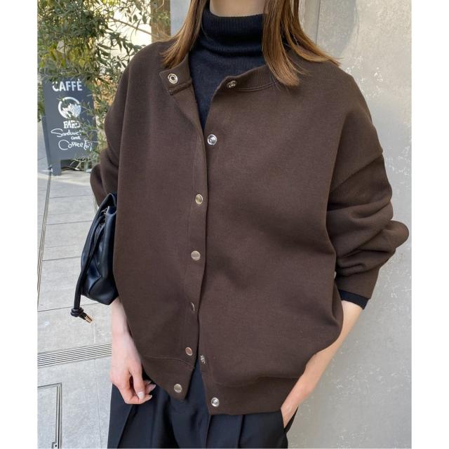 スローブ イエナ（SLOBE IENA）/《WEB限定/追加3》ダブルフェイスジャージースナップカーディガン