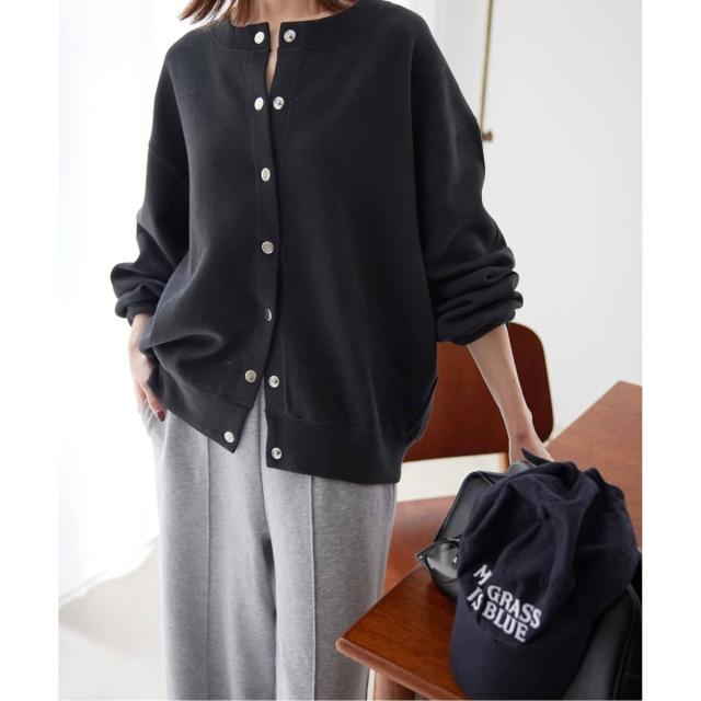 スローブ イエナ（SLOBE IENA）/《WEB限定/追加3》ダブルフェイスジャージースナップカーディガン