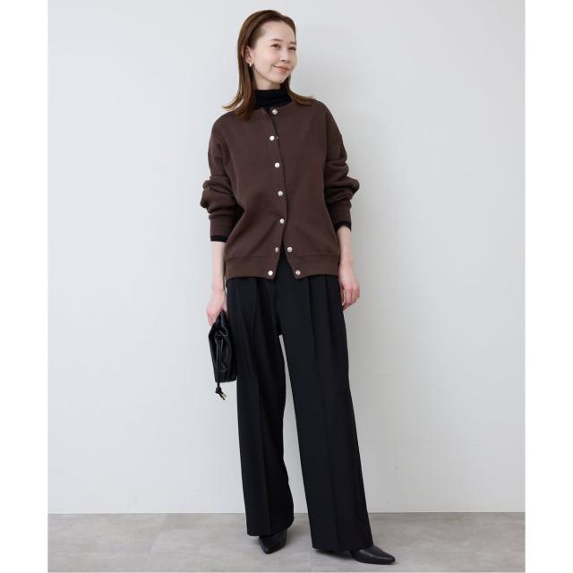 スローブ イエナ（SLOBE IENA）/《WEB限定/追加3》ダブルフェイスジャージースナップカーディガン