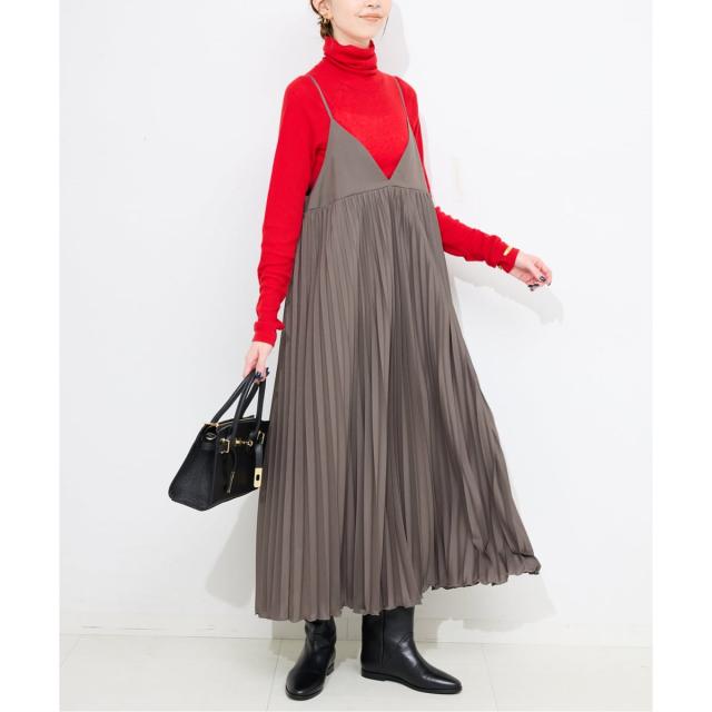 スローブ イエナ（SLOBE IENA）/《追加》パウダリーサテンプリーツキャミワンピース