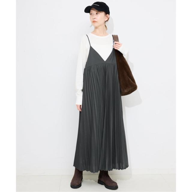 スローブ イエナ（SLOBE IENA）/《追加》パウダリーサテンプリーツキャミワンピース