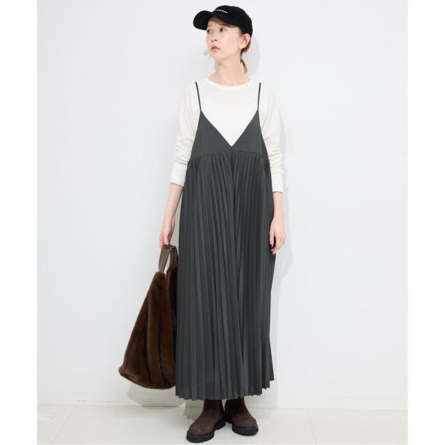 スローブ イエナ（SLOBE IENA）/《追加》パウダリーサテンプリーツキャミワンピース