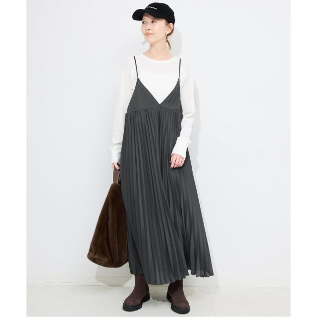 スローブ イエナ（SLOBE IENA）/《追加》パウダリーサテンプリーツキャミワンピース