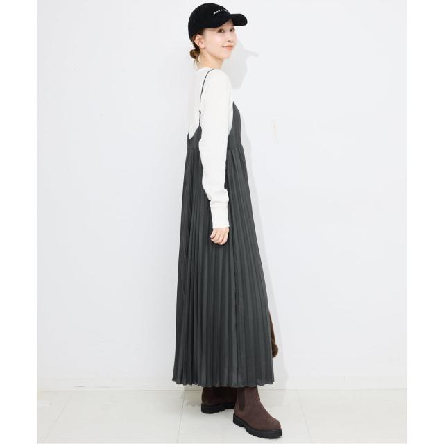 スローブ イエナ（SLOBE IENA）/《追加》パウダリーサテンプリーツキャミワンピース