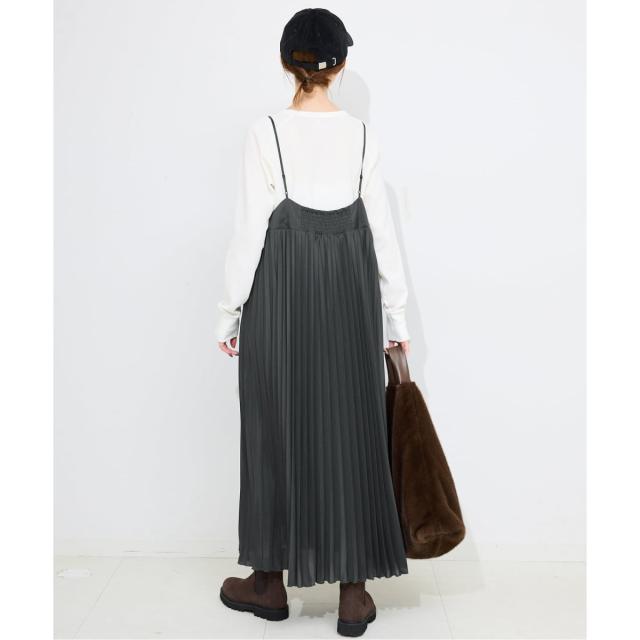 スローブ イエナ（SLOBE IENA）/《追加》パウダリーサテンプリーツキャミワンピース