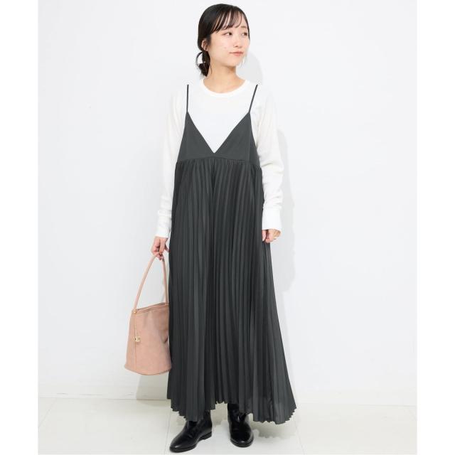 スローブ イエナ（SLOBE IENA）/《追加》パウダリーサテンプリーツキャミワンピース