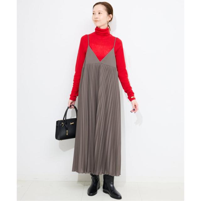 スローブ イエナ（SLOBE IENA）/《追加》パウダリーサテンプリーツキャミワンピース