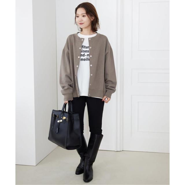 スローブ イエナ（SLOBE IENA）/《WEB限定/追加4予約》ダブルフェイスジャージースナップカーディガン