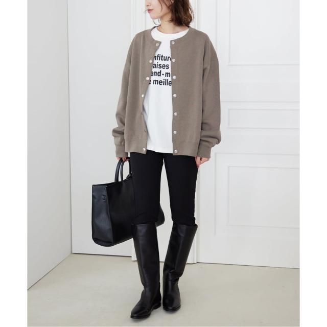 スローブ イエナ（SLOBE IENA）/《WEB限定/追加4予約》ダブルフェイスジャージースナップカーディガン