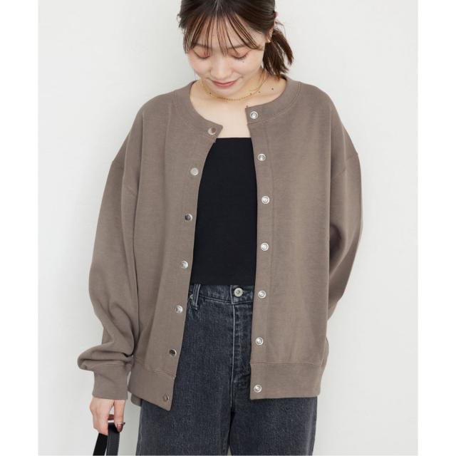 スローブ イエナ（SLOBE IENA）/《WEB限定/追加4予約》ダブルフェイスジャージースナップカーディガン