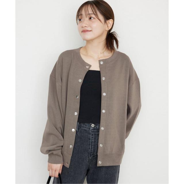 スローブ イエナ（SLOBE IENA）/《WEB限定/追加4予約》ダブルフェイスジャージースナップカーディガン