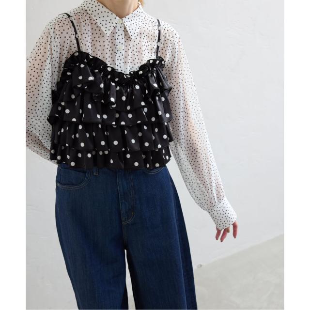 スローブ イエナ（SLOBE IENA）/【Jeu de Coeurs & Pois】ドットキャミ