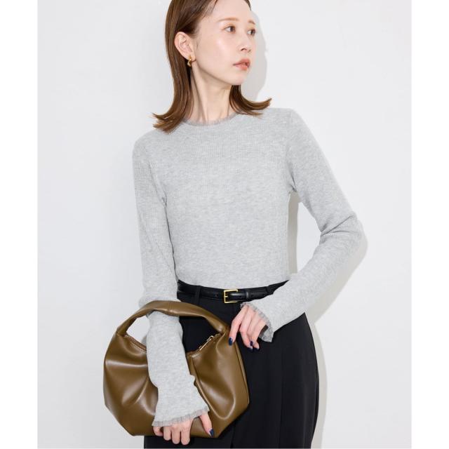 スローブ イエナ（SLOBE IENA）/《追加》シアーフリルリブニット