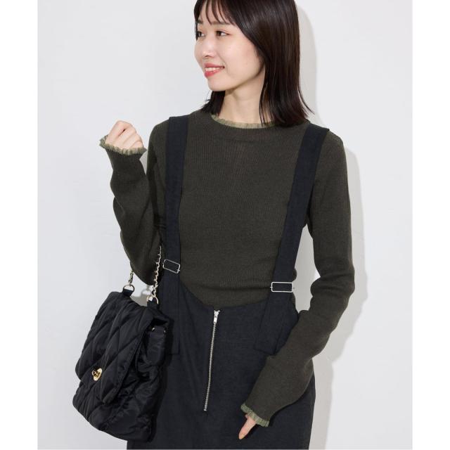 スローブ イエナ（SLOBE IENA）/《追加》シアーフリルリブニット