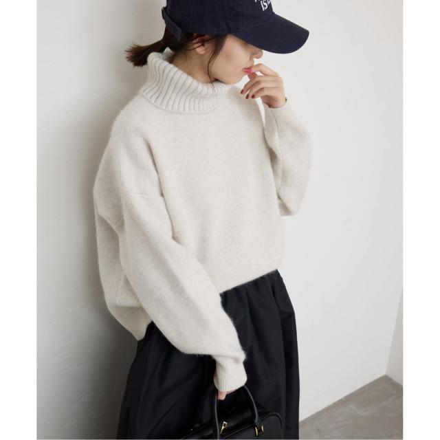 スローブ イエナ（SLOBE IENA）/《追加》ウォッシャブルファーリーダブルフェイスタートルニット