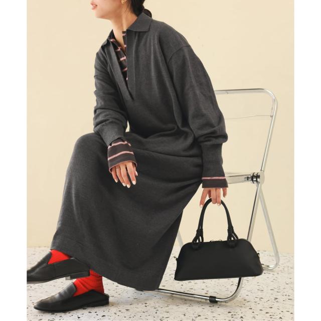 スローブ イエナ（SLOBE IENA）/《予約》スキッパーニットワンピース