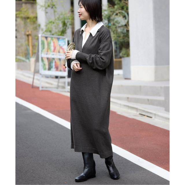 スローブ イエナ（SLOBE IENA）/《予約》スキッパーニットワンピース