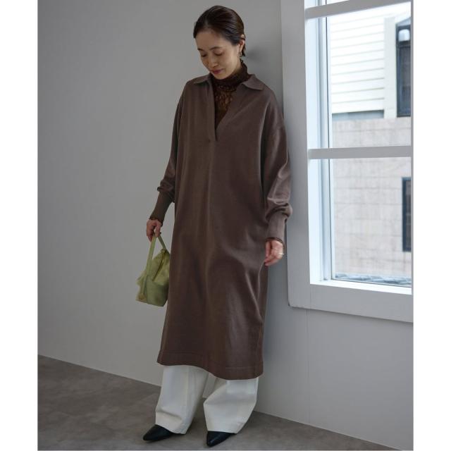 スローブ イエナ（SLOBE IENA）/《予約》スキッパーニットワンピース