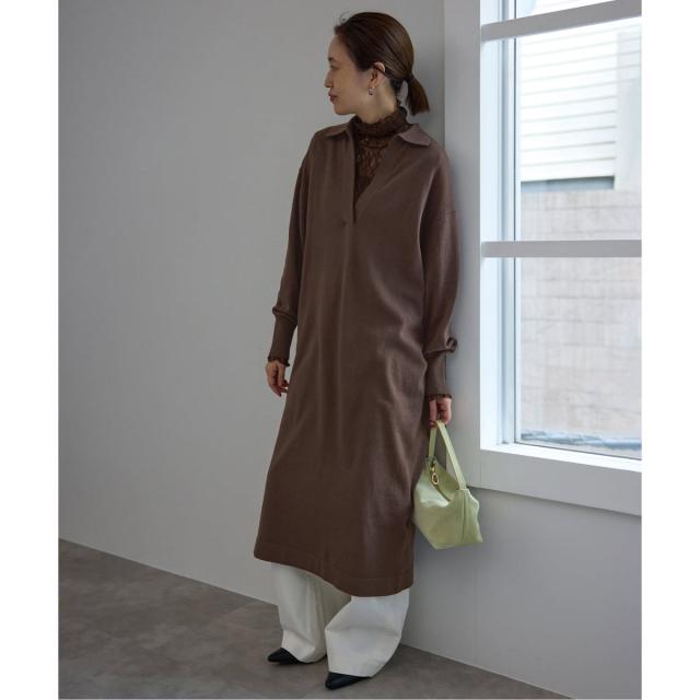 スローブ イエナ（SLOBE IENA）/《予約》スキッパーニットワンピース