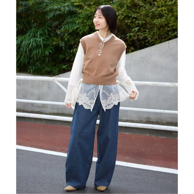 スローブ イエナ（SLOBE IENA）/《予約》チュールレースブラウス